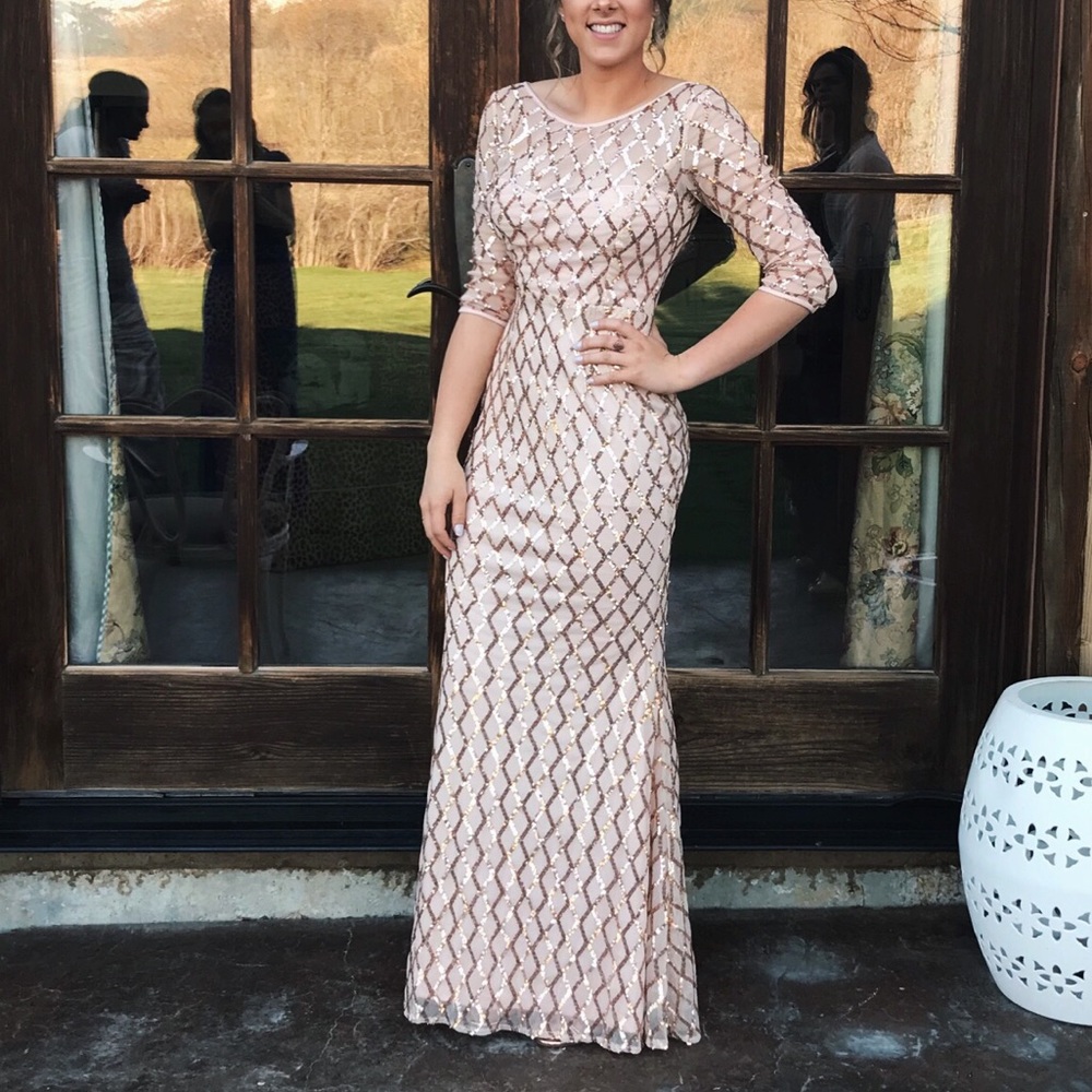 Light Pink Sparkly Formal Prom Dress